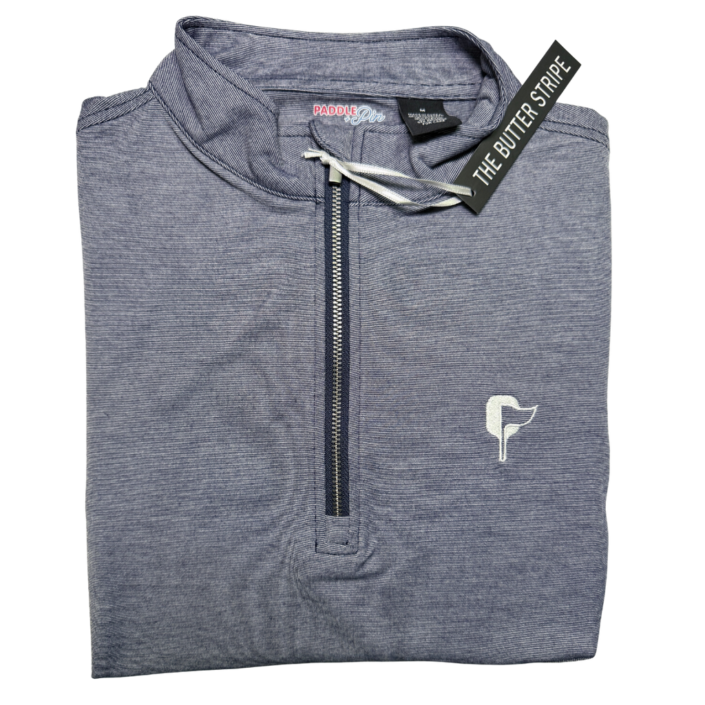 Navy Butter Stripe Half Zip