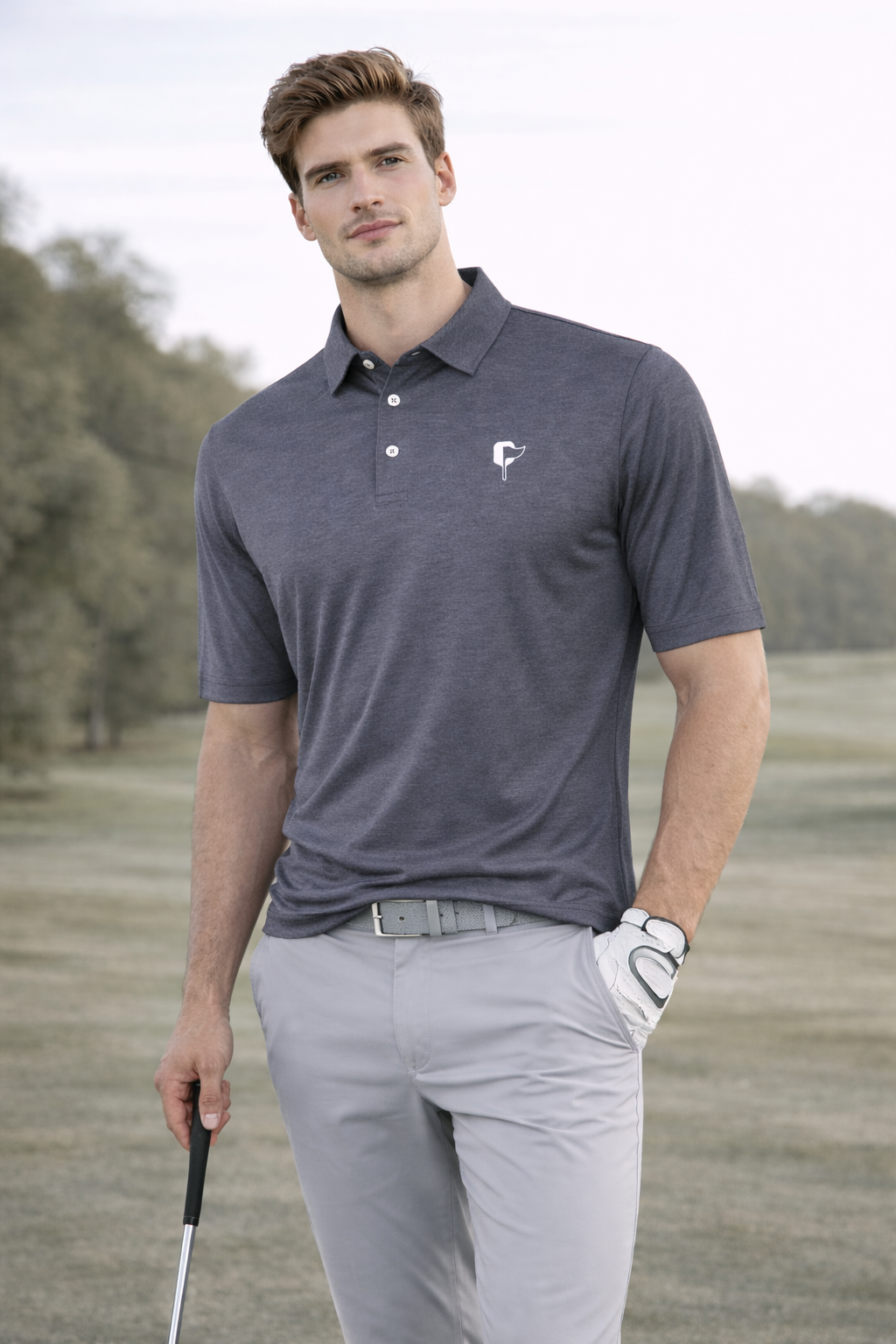 Soft Black Butter Stripe Performance Polo