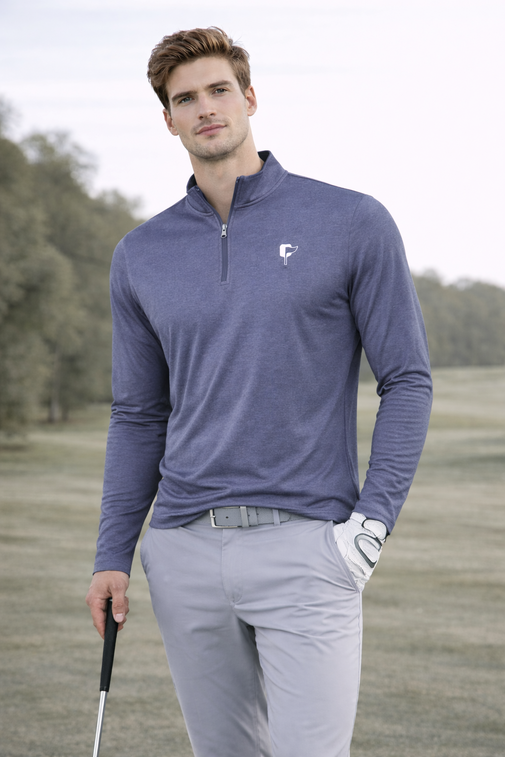 Navy Butter Stripe Half Zip